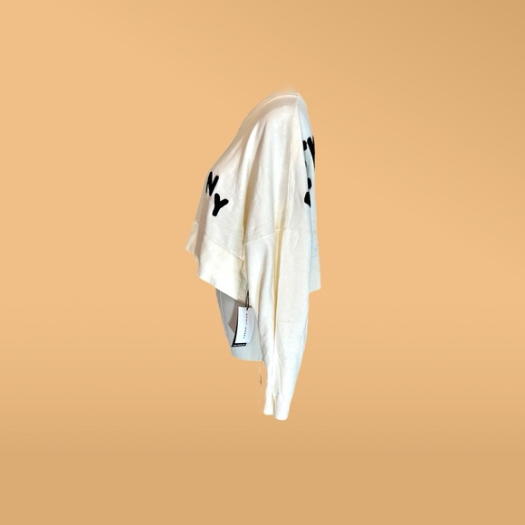 Spirit Jersey NWT size Large NEW YORK cream‎ cropped crewneck sweatshirt - Picture 6 of 16